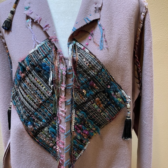 NEW ORIGINAL HANDMADE Giselle Shepatin Crop Lavender Wool Jacket Small - Picture 2 of 13
